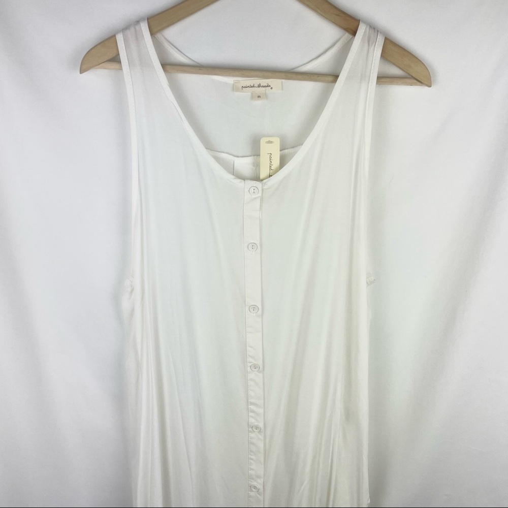 Painted Threads Ivory High-Low Button-Front Blouse - Picture 2 of 9